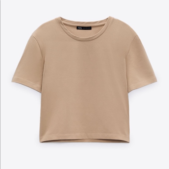 Zara Beige Short Sleeve Tshirt - Picture 1 of 3